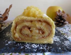Biscuit roulé aux pommes caramélisées