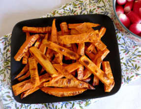 Frites de patates douces au four