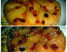 Gâteau aux poires et raisins secs