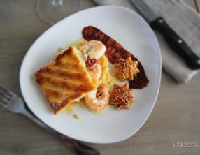 Feuilletés de Gambas et Tagliatelle de légumes