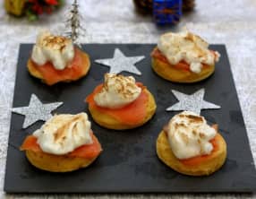 Blini au saumon meringué