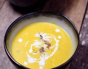 Velouté de potimarron et châtaignes