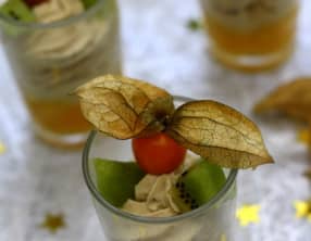 Verrines festives au foie gras et fruits exotiques