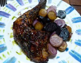 Cuisses de poulet caramélisées au gingembre et miel