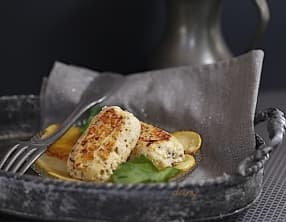 Boudin de pintade aux morilles et aux pommes