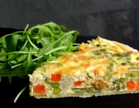 Quiche aux légumes et aux maquereaux fumés