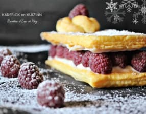 Mille feuille express vanille et framboises fraîches