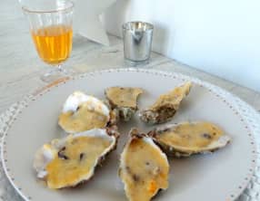 Huîtres chaudes gratinées au cidre