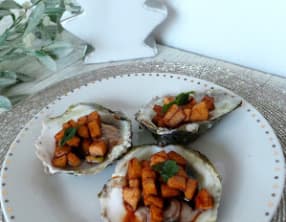 Huitres aux pommes Granny Smith et balsamique