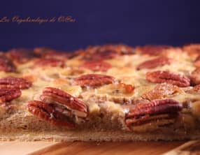 Tarte au café, bananes et noix de Pécan