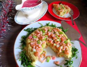 Gâteau de filets de merlu et sa crème de betteraves