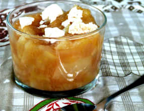 Compote poires, pommes et crème de marron express