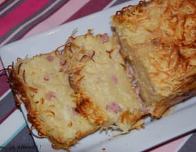 Cake de spaghettis façon carbonara