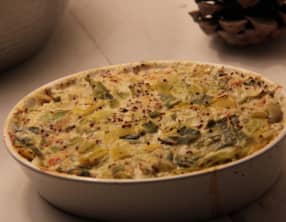 Gratin de poireau à la moutarde à l’ancienne