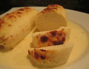 Boudin blanc de poulet à la crème de parmesan