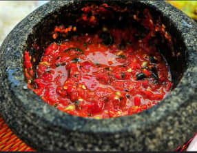 Sauce sambal belacan - chili à la pâte de crevettes