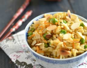 Riz camarguais aux légumes et sauce soja