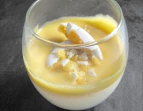 Panna Cotta, Crème de Calisson, Citron Vert et Amaretto