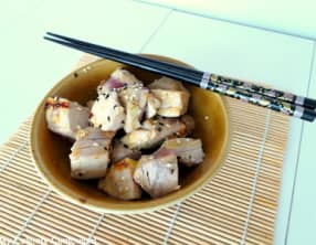 Thon rouge snacké à l'orange et au miel