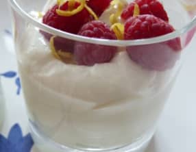 Mousse de fromage blanc citron-framboise