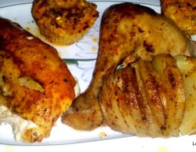 Poulet rôti en papillote