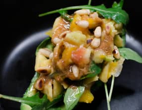 Avocat à l'orange, à la figue et aux pignons de pin