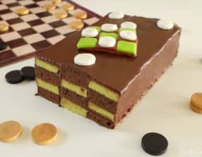 Cake damier chocolat et pistache