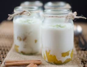 Blanc manger coco et ananas vanillé flambé au rhum