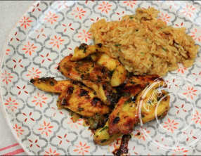 Aiguillettes de poulet au miel et au curry