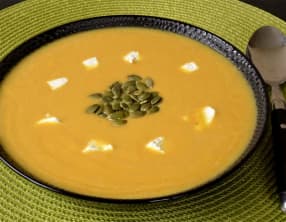 Velouté de patate douce au chèvre
