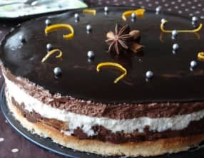 Entremet aux deux chocolats
