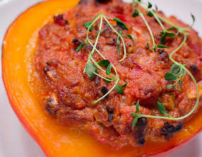 Potimarron farcis aux noix et au chèvre