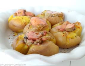 Pommes de terre tapées au foie gras