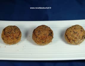 Boulettes de riz et haricots rouges