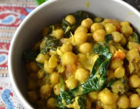 Curry de pois chiches et épinards