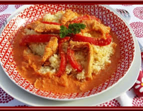 Sauté de dinde aux poivrons etpaprika