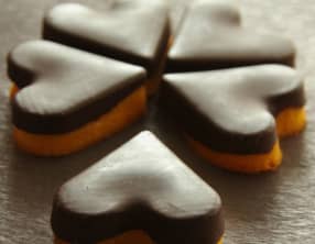 Coeurs de madeleines orange chocolat
