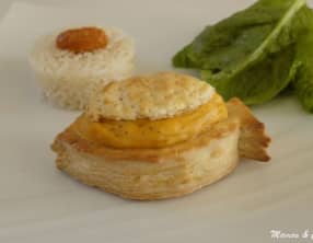 Vol-au-vent de cabillaud au pesto rosso