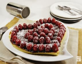 Tarte caramel beurre salé au chocolat et framboises