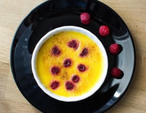Crème brulée passion framboise