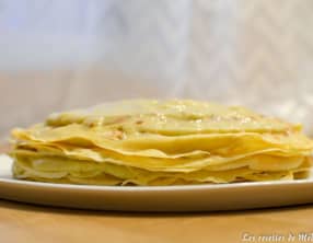 Gâteau de crêpes à la rhubarbe