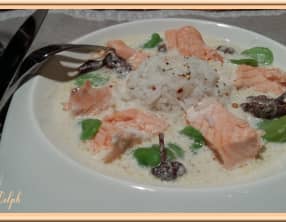 Blanquette de saumon aux fèves