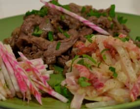 Sauté de bœuf aux 2 betteraves.