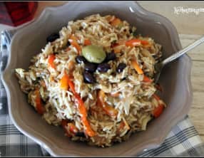Riz Pilaf végétalien aux olives