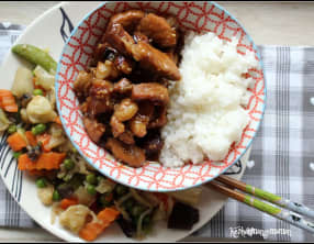 Porc au caramel au sésame