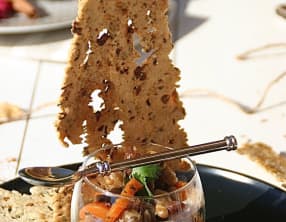Verrine orientale et sa galette au cumin
