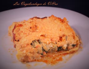 Lasagnes, courgettes, poivron, chèvre et chorizo