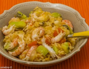 Risotto langoustines et kiwis