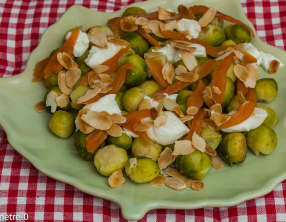 Choux de Bruxelles à la moza et à la truite