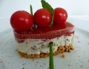 Coeur fromager à la tomate au chèvre et au chorizo